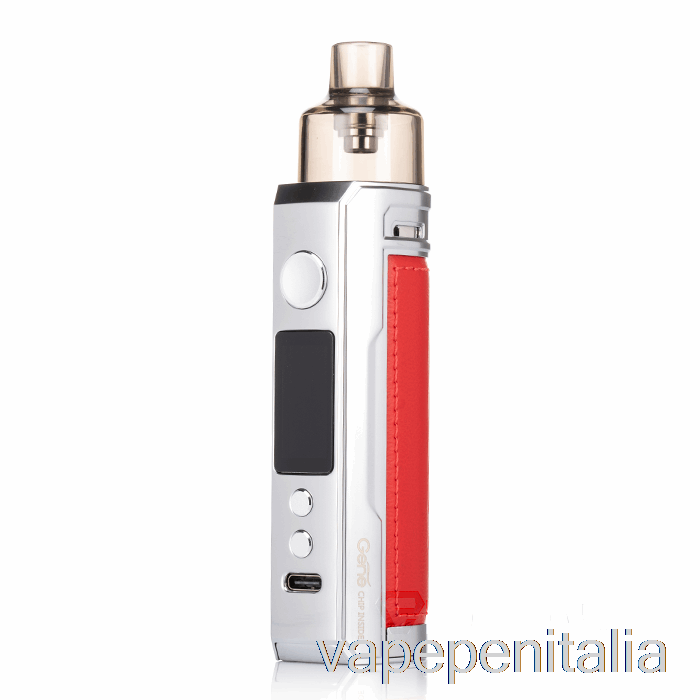 Penna Vape Voopoo Drag X 80w Kit Pod Mod Argento Rosso